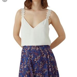 Karen Millen eyelet strap camisole in ivory